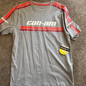 Gray and Red Men's Short Sleeve Tee